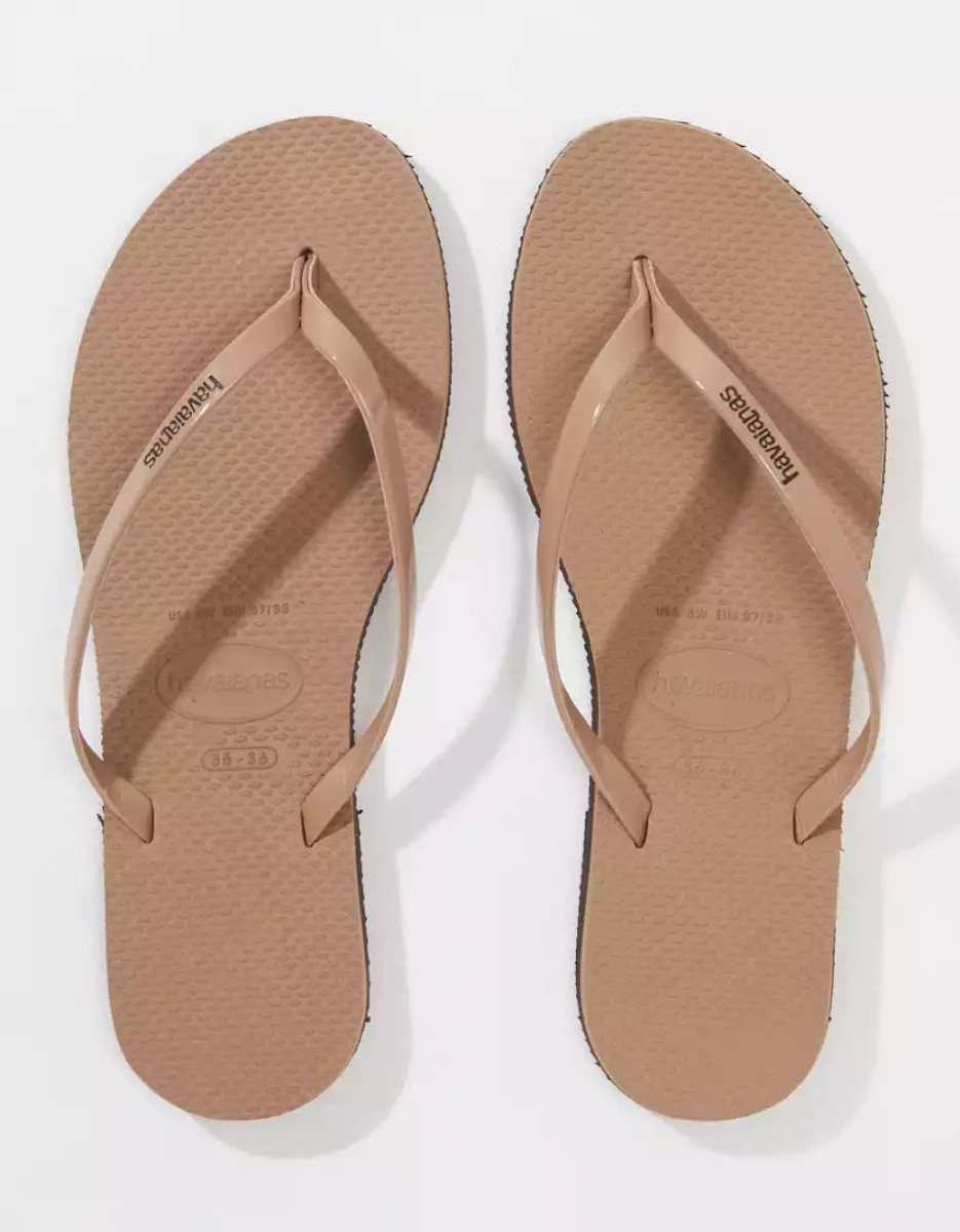 Tong American Eagle Havaianas You Metallic Marron Femme | QWE-36632376